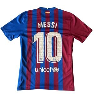 FC Barcelona Messi 10 Soccer Jersey Nike Dri Fit Blue Red Size S